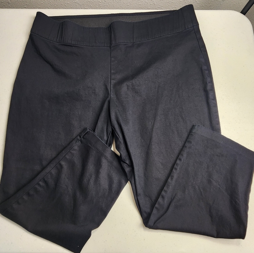 Old Navy Black Pull On Casual Cropped Straight Cotton Pants Women's Plus Size 24